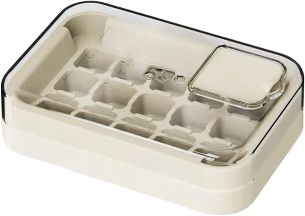 IJsblokjes Bak - Vriezer Opslag - Dranken Koelen - Lekvrij Ladesysteem - 16.5 x 11.3 x 5.2 cm - Wit