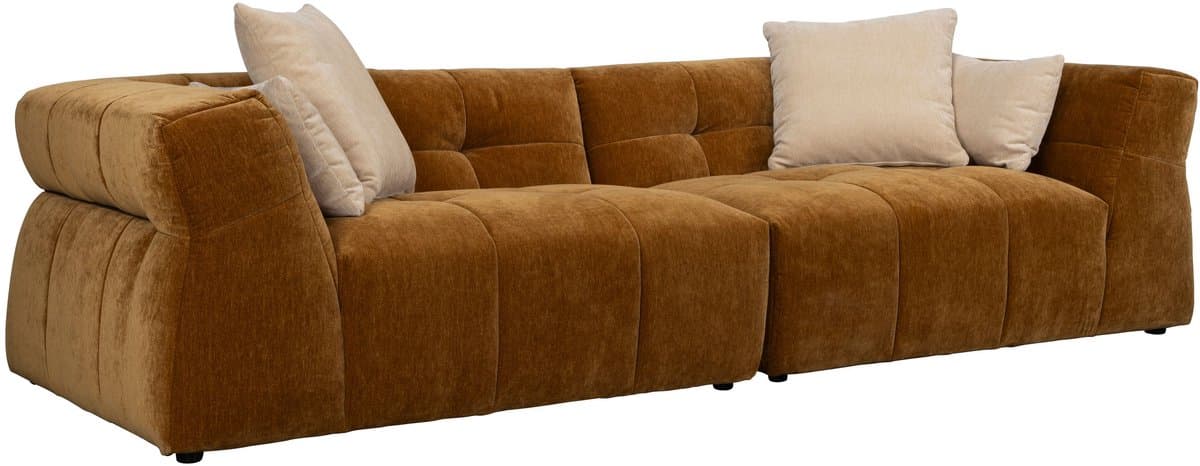 Dutchbone Hodge 4,5-Zitsbank Okergeel - Bruin