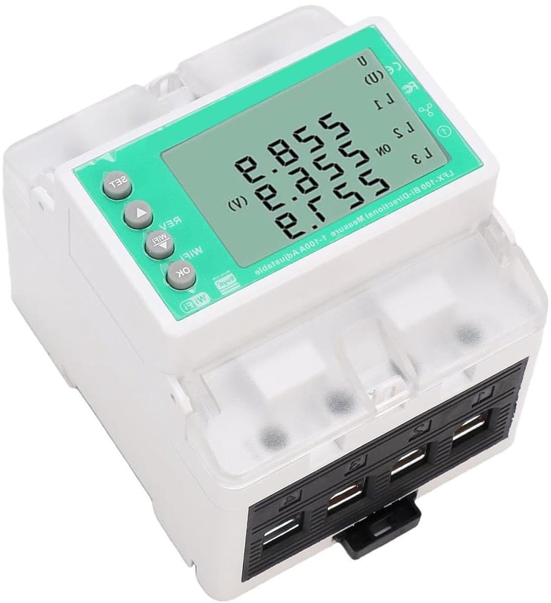 Slimme Energiemeter - Stroomonderbreker WiFi - Energieverbruik Monitoren - Realtime LCD-scherm - 80A Instelbaar - Wit