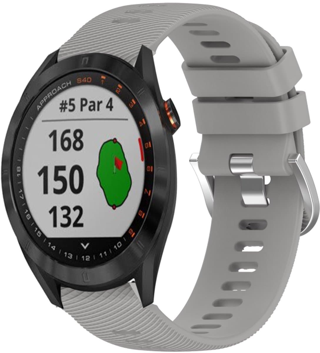 Voor Garmin Approach S40 20 mm effen kleur zachte siliconen horlogeband (grijs)
