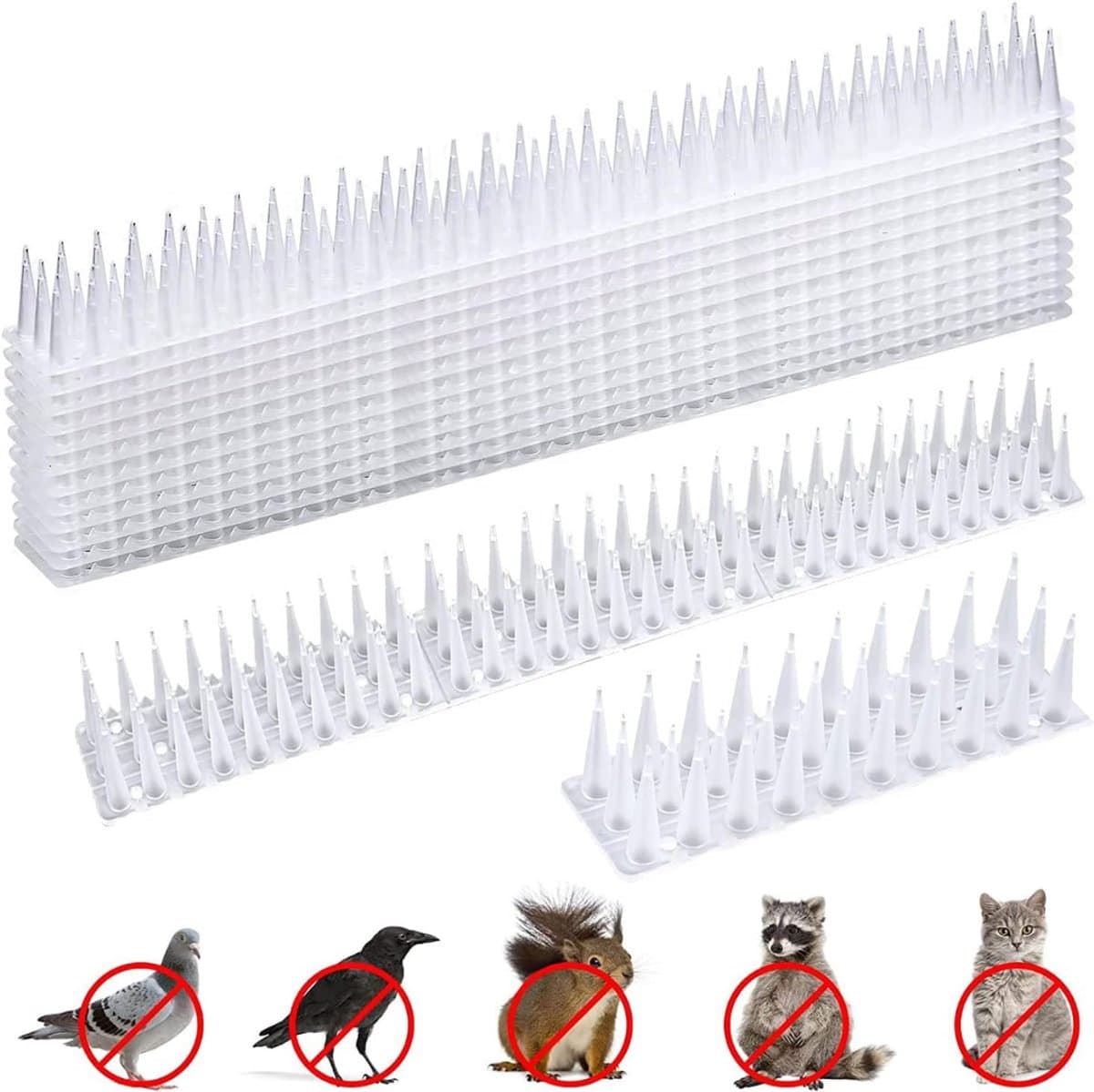 QORA® Duivenverjager - Duivenpinnen - Vogelpinnen - Duivenpinnen Met Plakstrip - Wit - 45cm x 14cm x 5cm