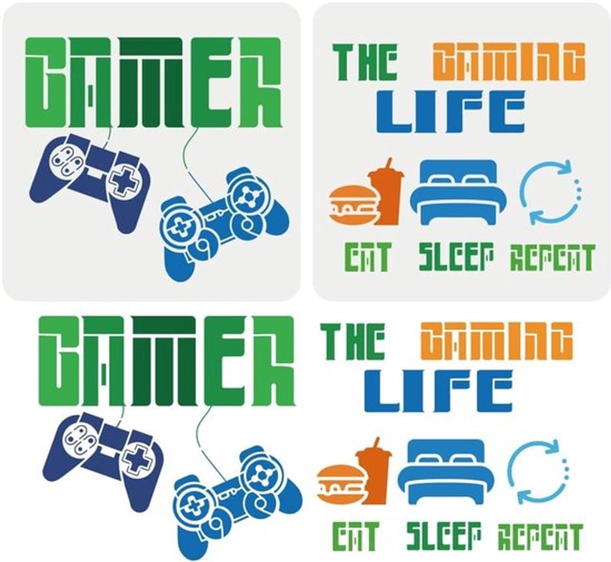 Schildersjabloon Herbruikbaar - 30 x 30 cm - Kunststof PET - Game Controller Patroon - Flexibel en Duurzaam - Voor Hout/Muur/Stof/Papier - Schilderstencil