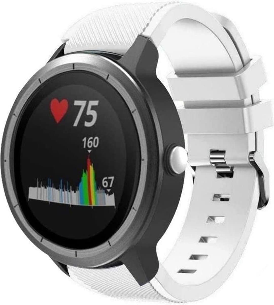 Geschikt voor Garmin Vivoactive 3 silicone band - wit - 42mm
