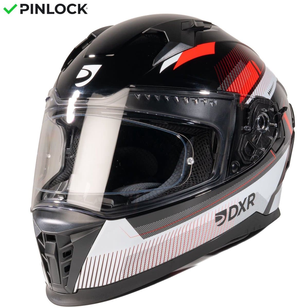 MOTOBLOUZ EROS VOX Integraalhelm - ECE 22.06 gekeurde Helm Scooter, Motor & Brommer - Heren & Dames - Zwart/Wit/Rood - XL