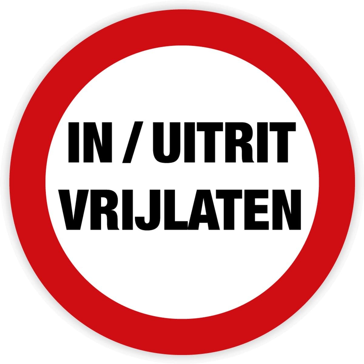 Simbol® - Stickers In/Uitrit vrijlaten - Formaat ø 25 cm.