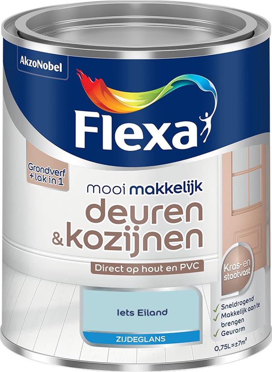 Flexa - Mooi Makkelijk Deuren & Kozijnen Zijdeglans - Iets Eiland - Mengverf - 750 Ml