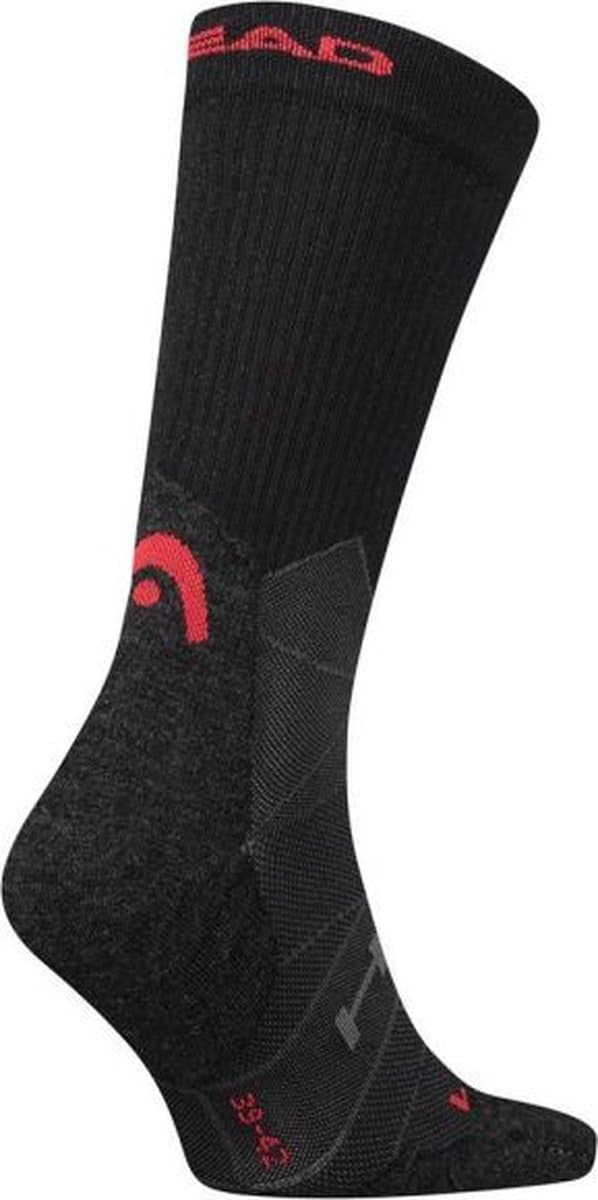 HEAD - 2-Pack - Wandelsokken - Sportieve Unisex - Heren / Dames - zwart / rood - 43-46 - 100001409
