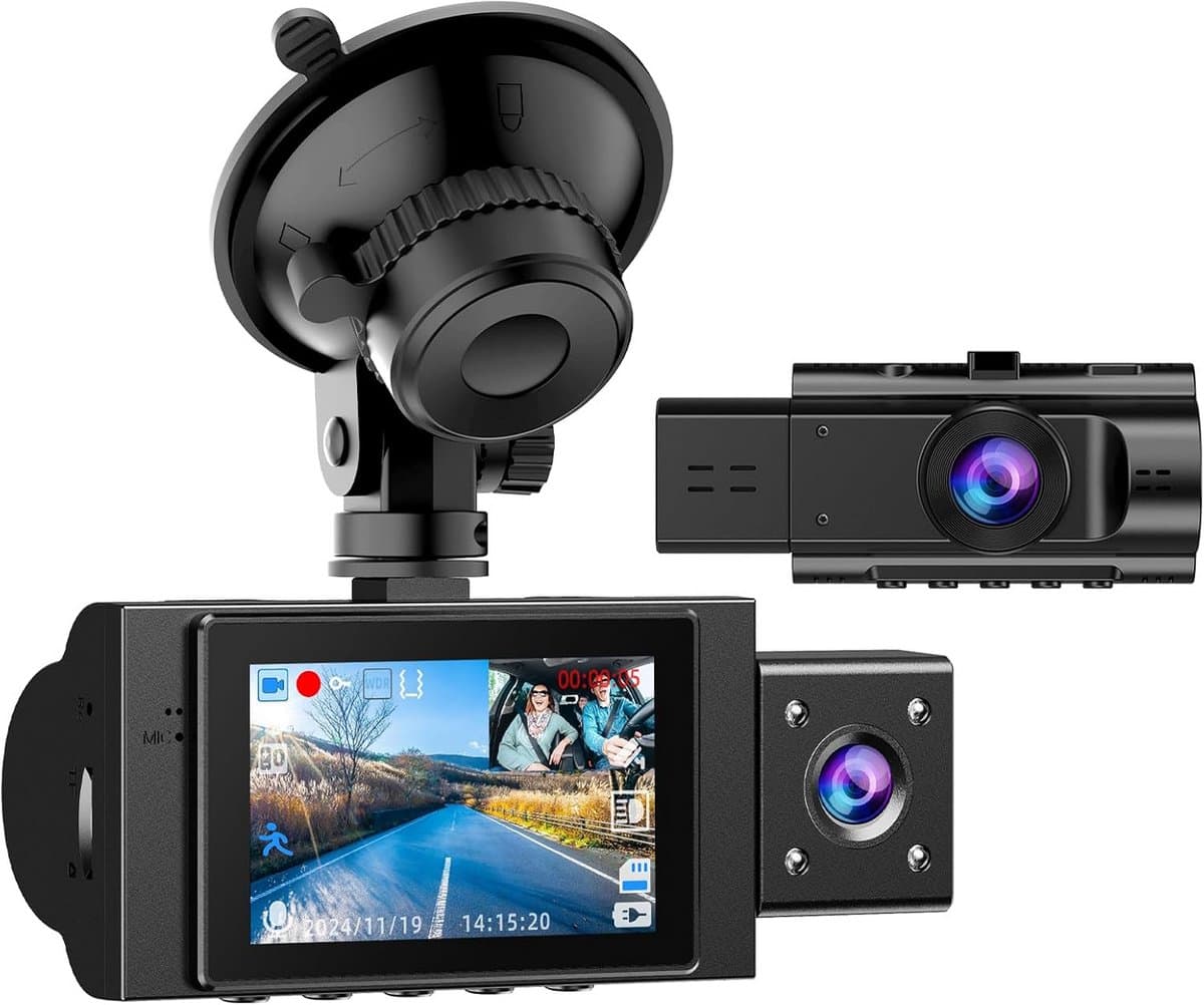 Dual Dashcam Voor & Binnen 1080P - Infrarood Nachtzicht Rijrecorder met Parkeermonitor & G-Sensor