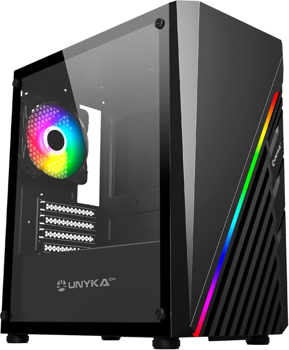 Micro ATX Mini Gaming PC Behuizing met ARGB en Gehard Glas