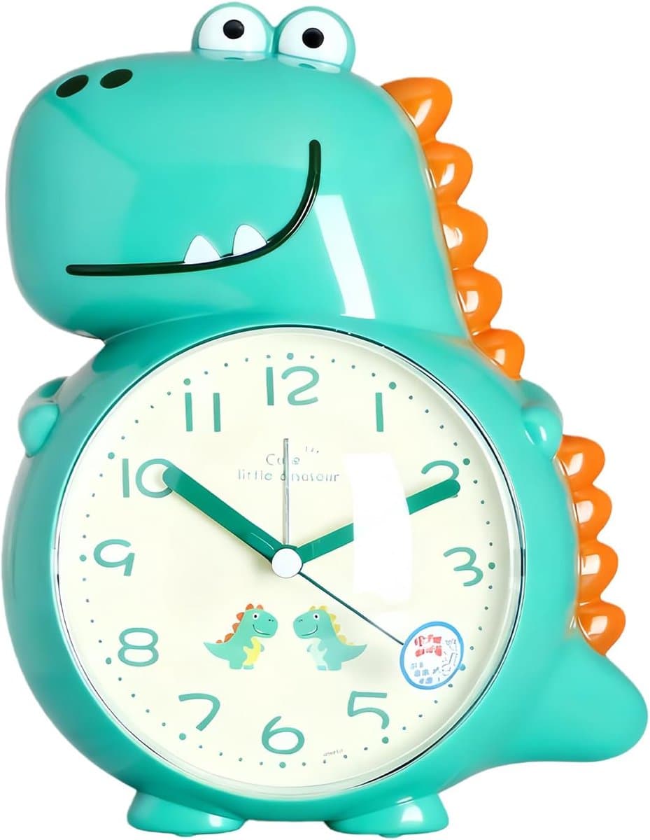 Kinderwekker Dinosaurus - Speelgoedklok Dier - Wakker Worden - Zingende Speaker Functie - 19cm Breed - Groen