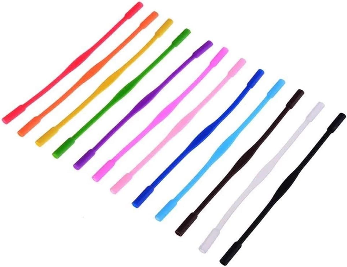 12x Anti-slip Brilkoorden Set - Elastische Siliconen Houder voor Kinderen & Volwassenen Sport & Zonnebrillen