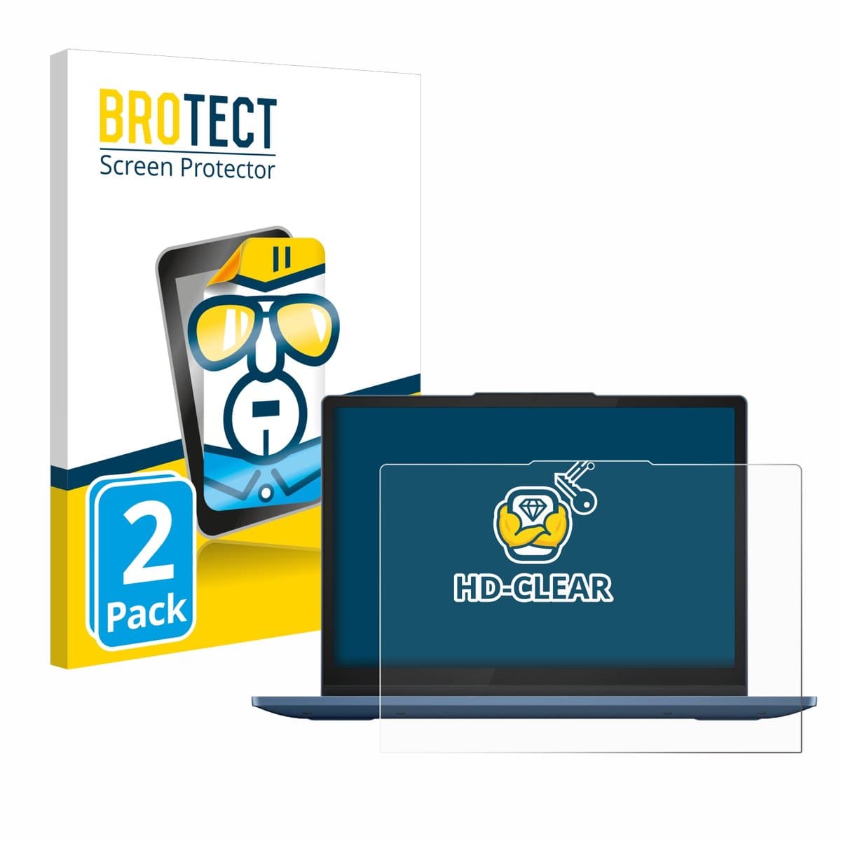 BROTECT - Screenprotector voor Lenovo IdeaPad Flex 3 Chrome 12IAN8 - Folie Beschermfolie transparant 2 Stuks