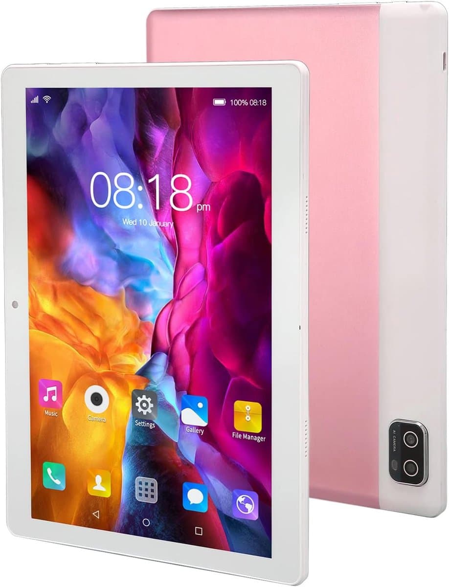 10.1 Inch Android Tablet met 10 Core CPU, 6GB RAM 128GB Opslag en 5G Wifi