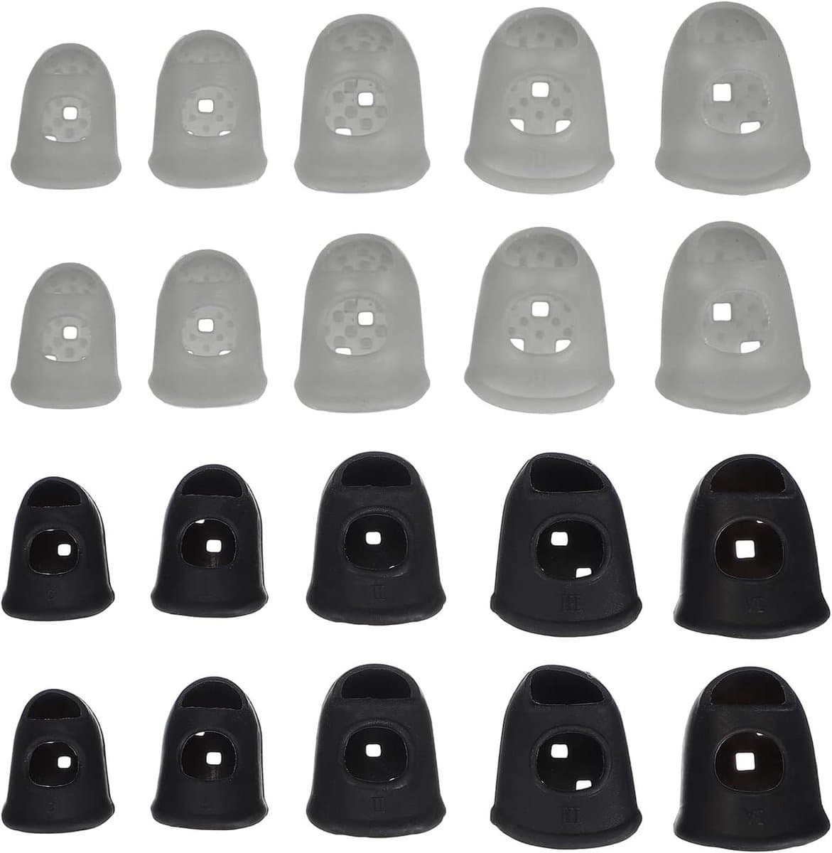 Rubberen Vingertoppen - Beschermers - Handen Beschermen - Anti-slip Ontwerp - 20 Stuks - Zwart/Grijs