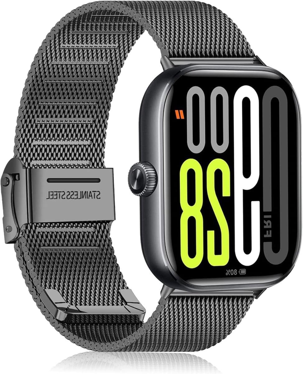 Ademend Vervangarmband voor Xiaomi Redmi Watch 4 - Woven RVS Mesh Horlogeband voor Mannen en Vrouwen, Waterproof en Robuust Design