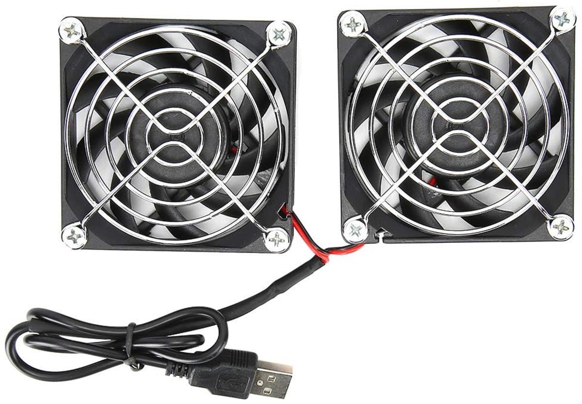 ONF3 - USB Koelventilator - Dual Fan - Efficiënte Koeling - 70mm Formaat - Ideaal voor Router - USB Aansluiting - Geschikt voor RT-AC68U en AC86U