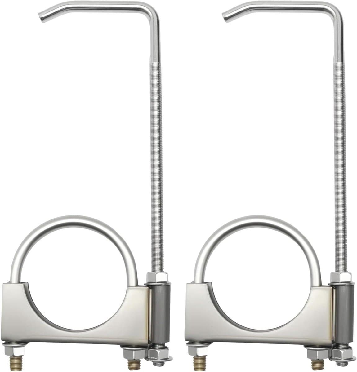 U-bout uitlaatklem - Uitlaat klem zadel - Uitlaat vastzetten - Zware uitvoering zadelontwerp - 2.5 inch - Zilver