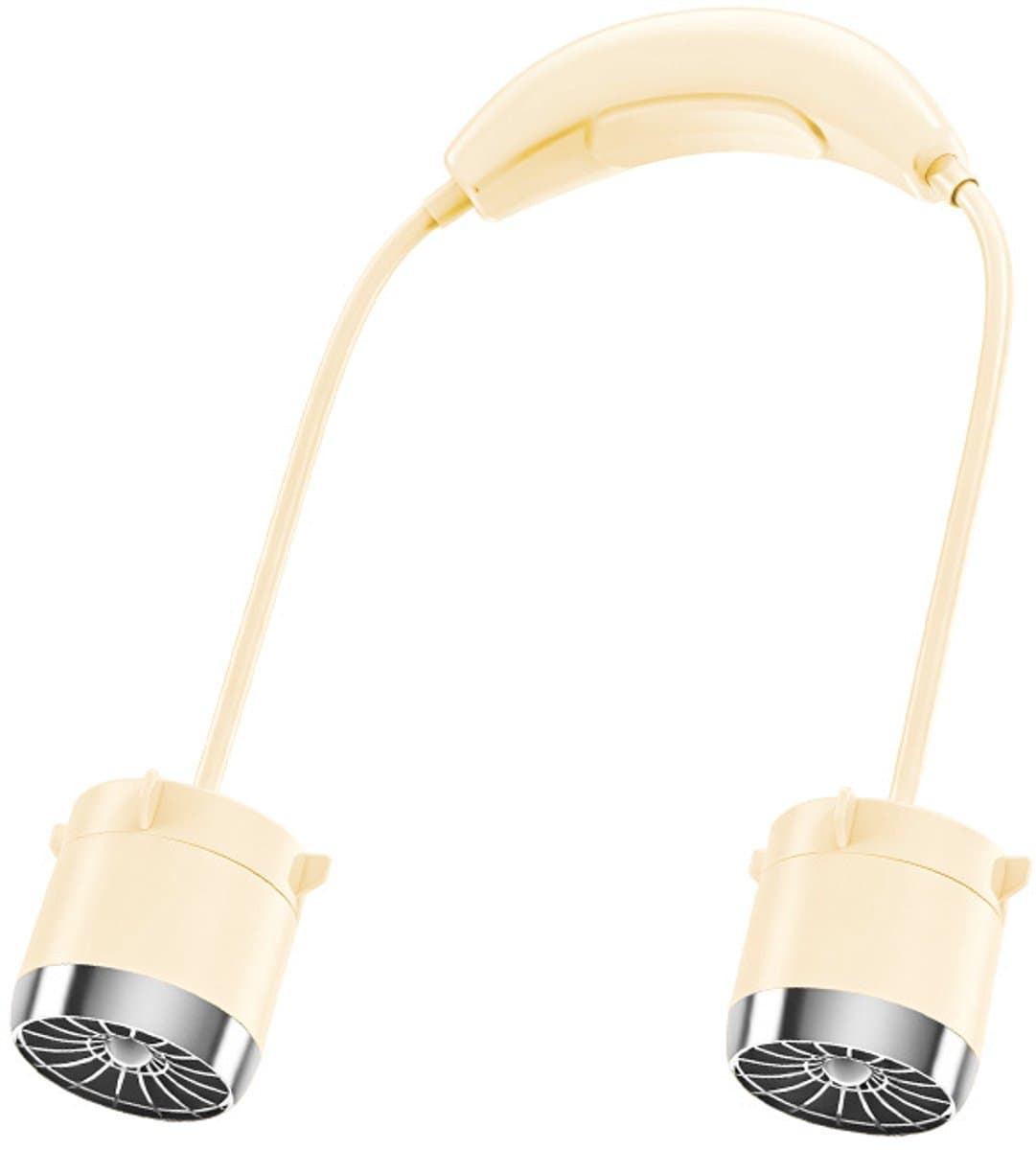 Nekventilator - Mini Draagbare Stofzuiger - USB Oplaadbare Ventilator - 100 Snelheden - Verstelbare Slangen - 800mAh Batterij - Voor Outdoor en Sport - Lichtgewicht - Geel