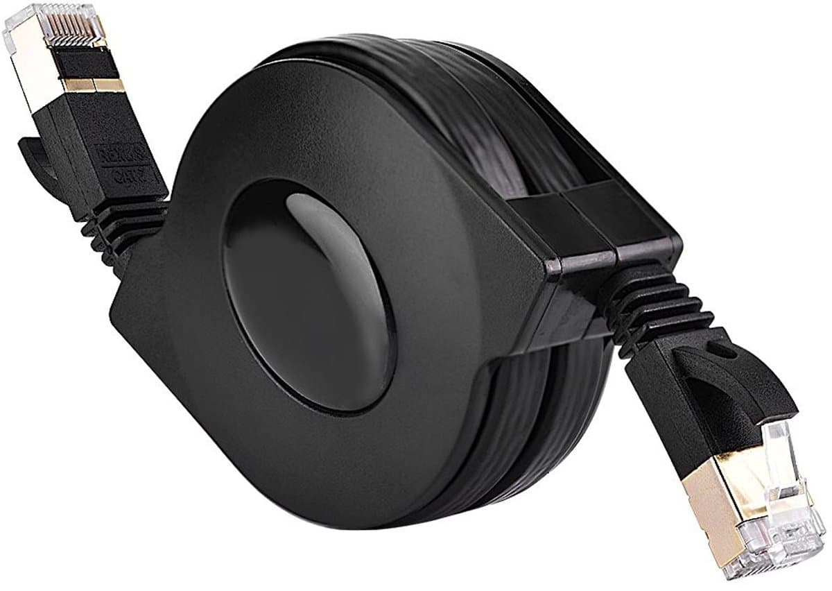 Dailygoods - Retractable Cat7 Ethernet Kabel - 1.5 meter - 10 Gbps Gigabit - Hoogwaardige prestaties - Netwerk kabel - Geschikt voor gaming - Zwart