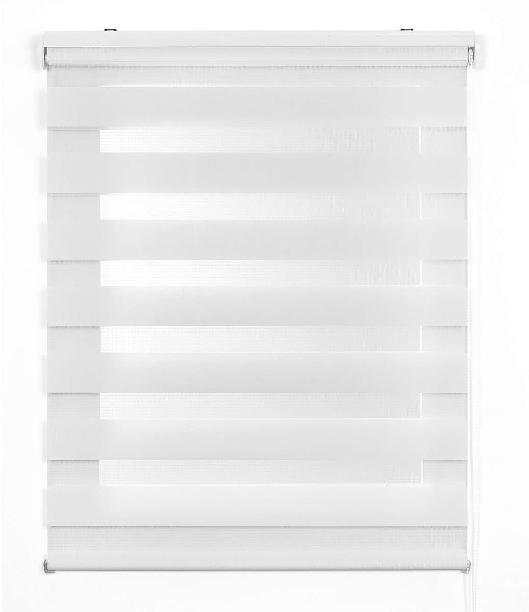 Storesdeco - Duo rolgrodijn – stijlvol dubbel textiel in wit 150x180 cm