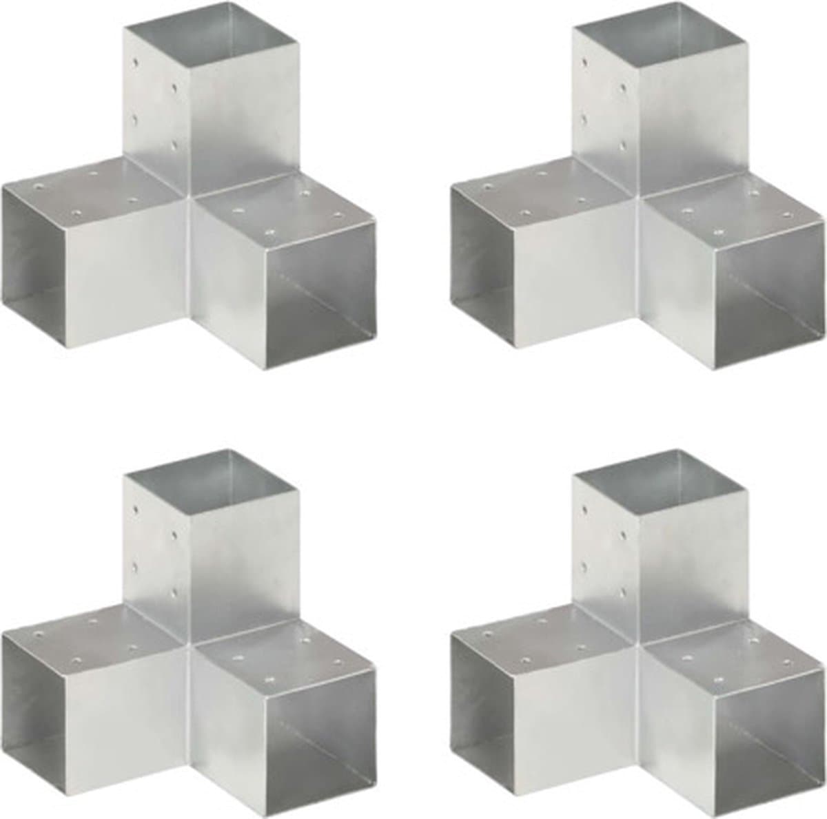 vidaXL - Paalverbindingen - 4 - st - Y-vorm - 91x91 - mm - gegalvaniseerd - metaal