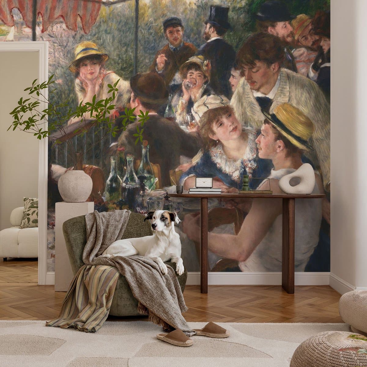 Coloray Vliesbehang - Bruin Snellijm Behang - 250x104 cm - Zomerfeest Fotobehang Vlies - Hal behang Mensen - Muurschildering - Hal behang