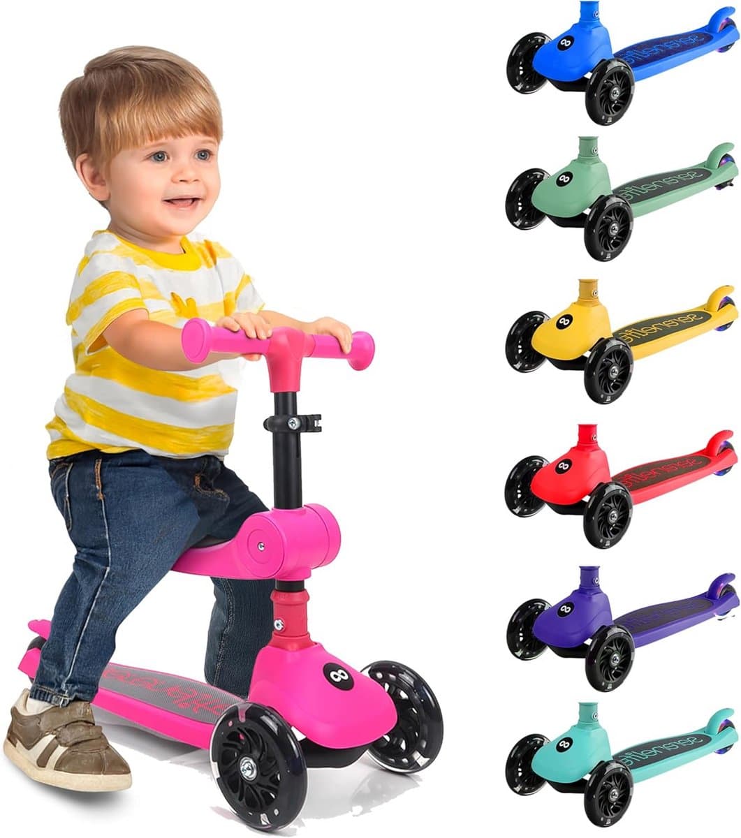 Opvouwbare Kinderstep met LED Wielen voor Kinderen van 2 tot 12 Jaar