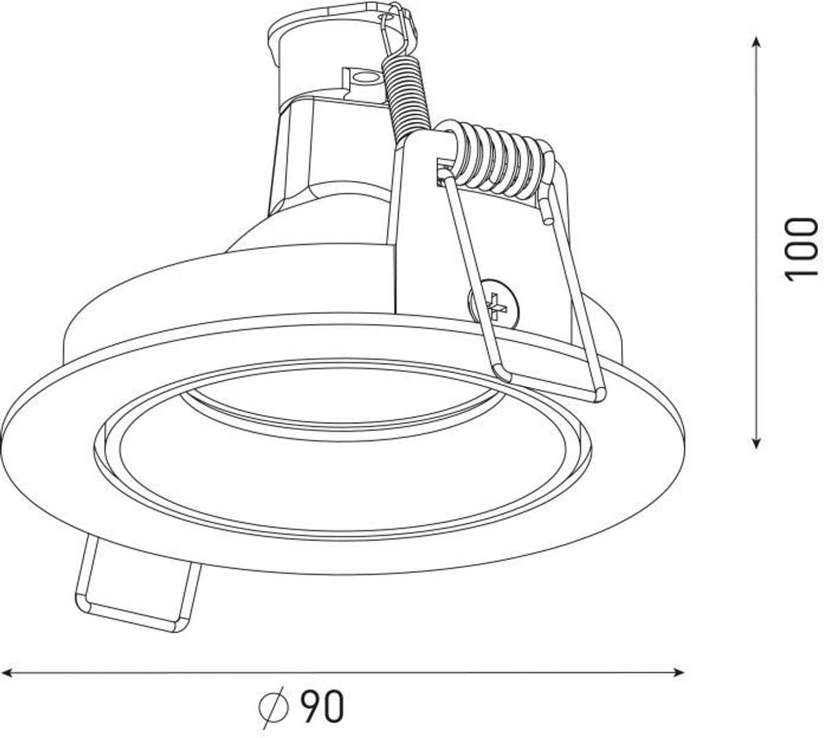 Inbouwspot Rond Zwart Draai & Kantelbaar GU10