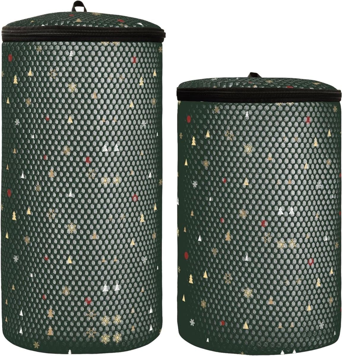 Wasmachine Tassen - Schoen Wasmanden - Schoenen Wassen - Honingraat Mesh - Set van 2 - Groen Kerst