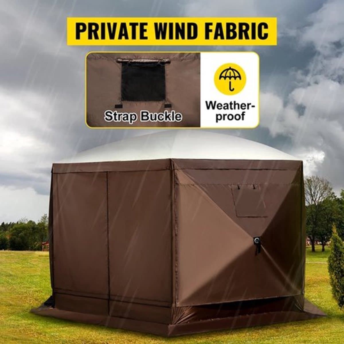 Pop up tent – Kampeertent - Tent - Partytenten - Paviljoen - Partytent - 10x10ft - Gazebo - Waterdicht & UV-bescherming – 6-zijdig Ontwerp – Inclusief Schaduwluifel & Mesh Vensters
