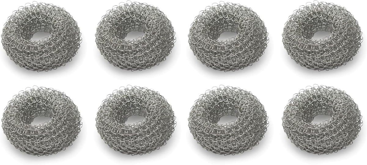 Thijox - 8 Herbruikbare Roestvrijstalen Kalkaanslag Ringen voor Boiler en Waterkoker - Mesh Ontkalker 2x4cm - Ideaal voor Keuken en Warmwaterketels