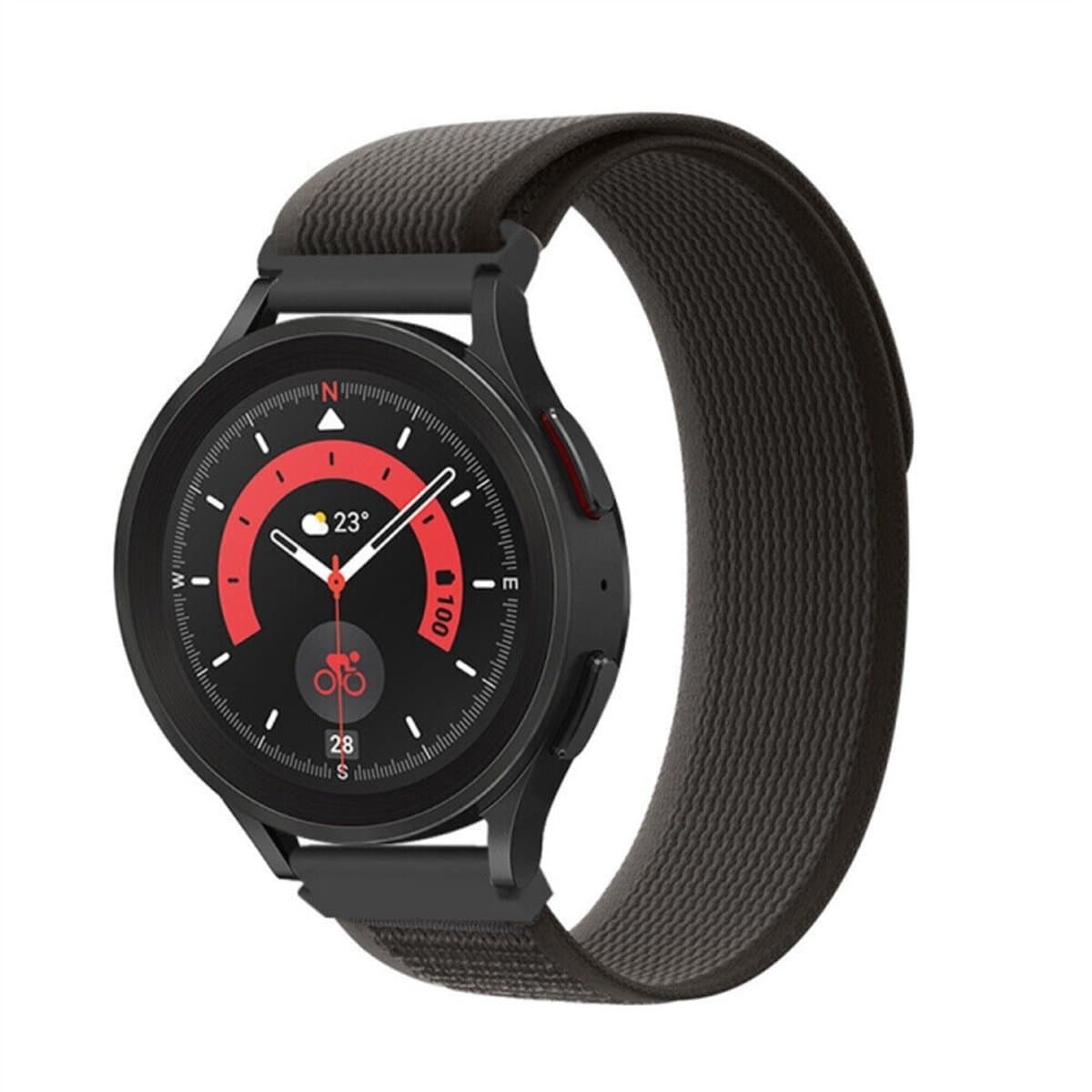 Voor Garmin Forerunner 255 / 745 22 mm universele lus nylon horlogeband (zwart grijs)