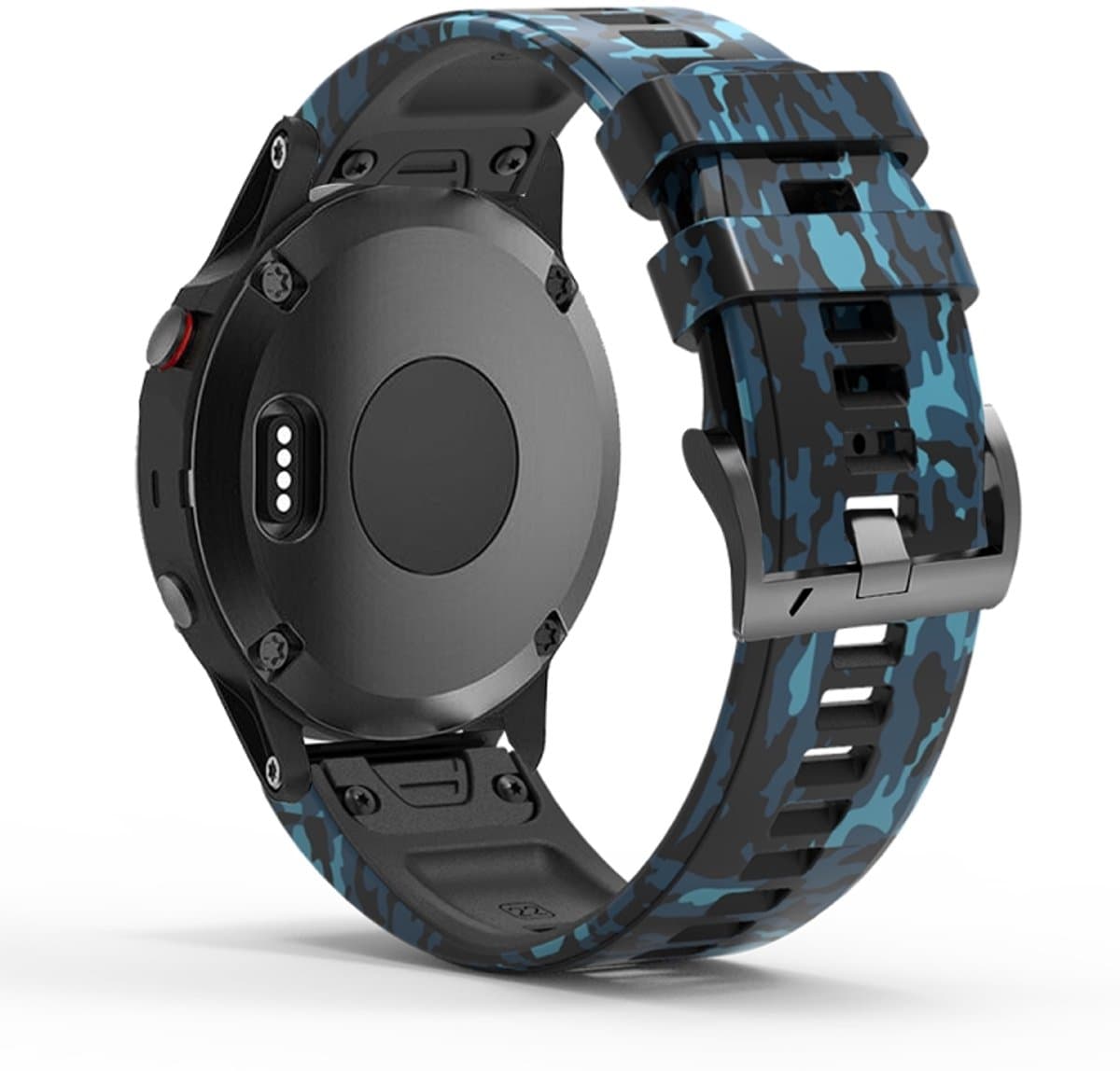 Voor Garmin Fenix 7X Camouflage siliconen horlogeband (blauw)