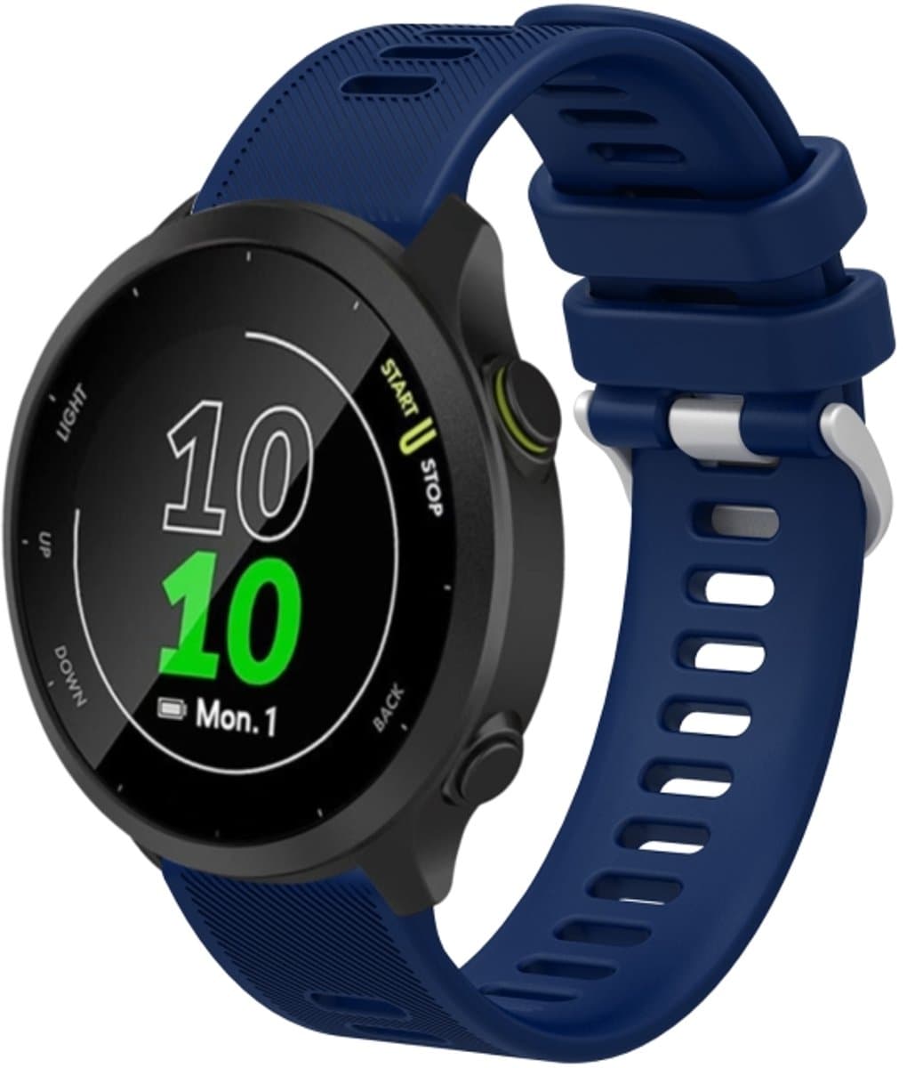 For Garmin Forerunner 55 20mm Silicone Twill Watch Band(Midnight Blue)