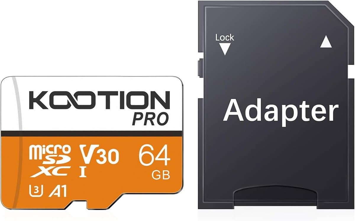 Thijox - 64GB Micro SD-kaart UHS-I U3 V30 MicroSDXC Geheugenkaart voor Camera's, Mobiele Telefoons en Tablets - Hoge Snelheid 4K Opslag - Geel/Wit - P