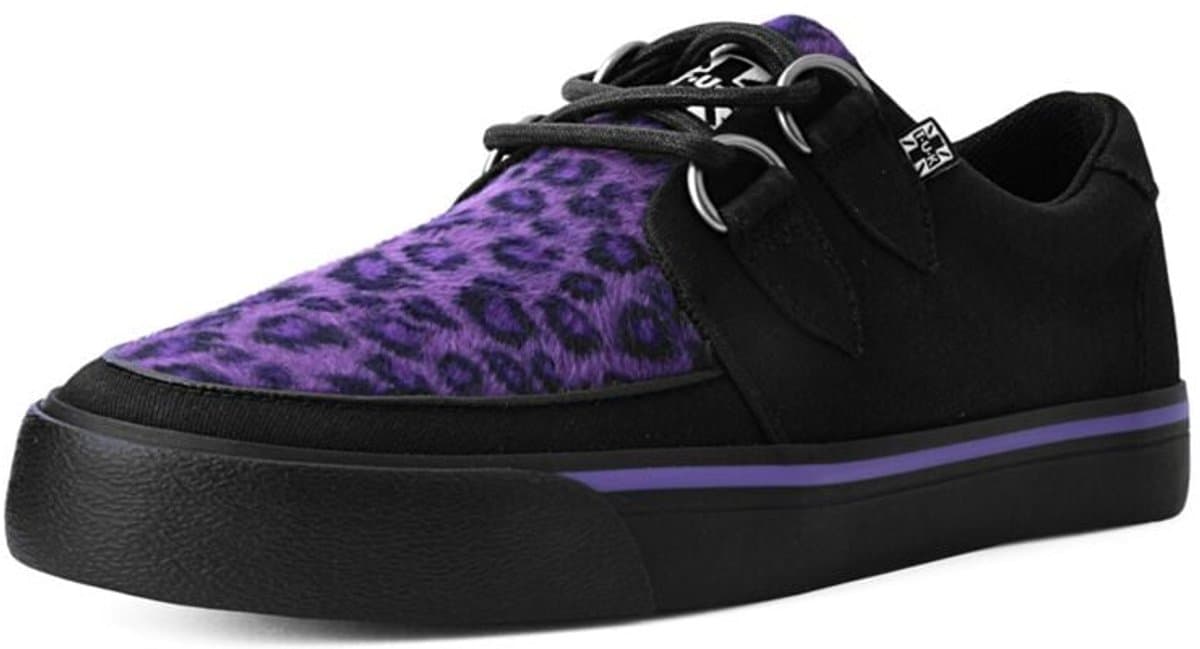 T.U.K. Creeper Sneaker PURPLE LEO Dames Sneakers - zwart/paars - EU37