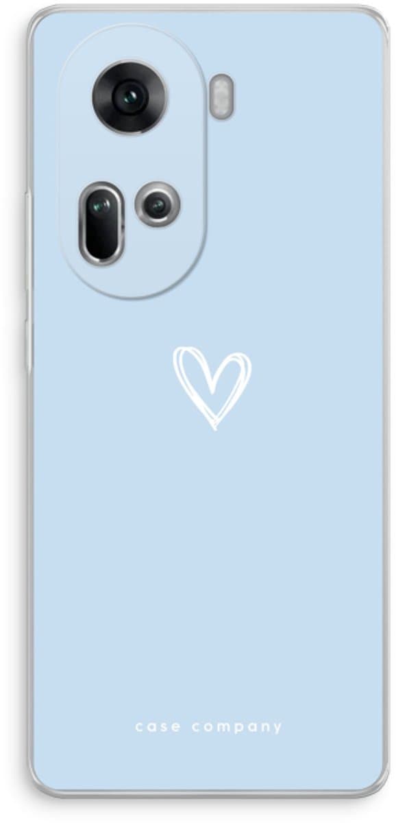 Case Company® - Hoesje geschikt voor Oppo Reno 11 hoesje - Klein Hart Blauw - Soft Cover Telefoonhoesje - Bescherming aan alle Kanten en Schermrand