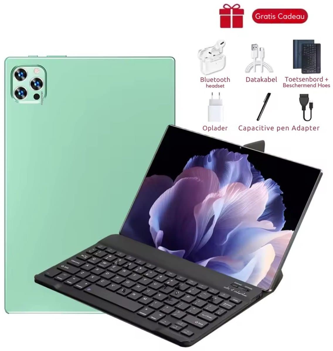2025 Nieuwe Pad 15 Pro Tablets 16Gb 1024Gb Android 10.36 Inch 5G Dual Sim Gps Bluetooth Wifi Wps Tabletpc - Green