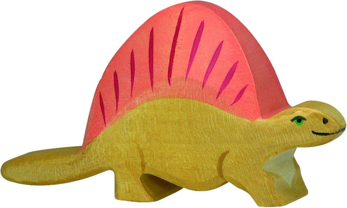 HOLZTIGER Dinos - Dimetrodon - 11X2X7Cm - Houten Figuur - Handgemaakt