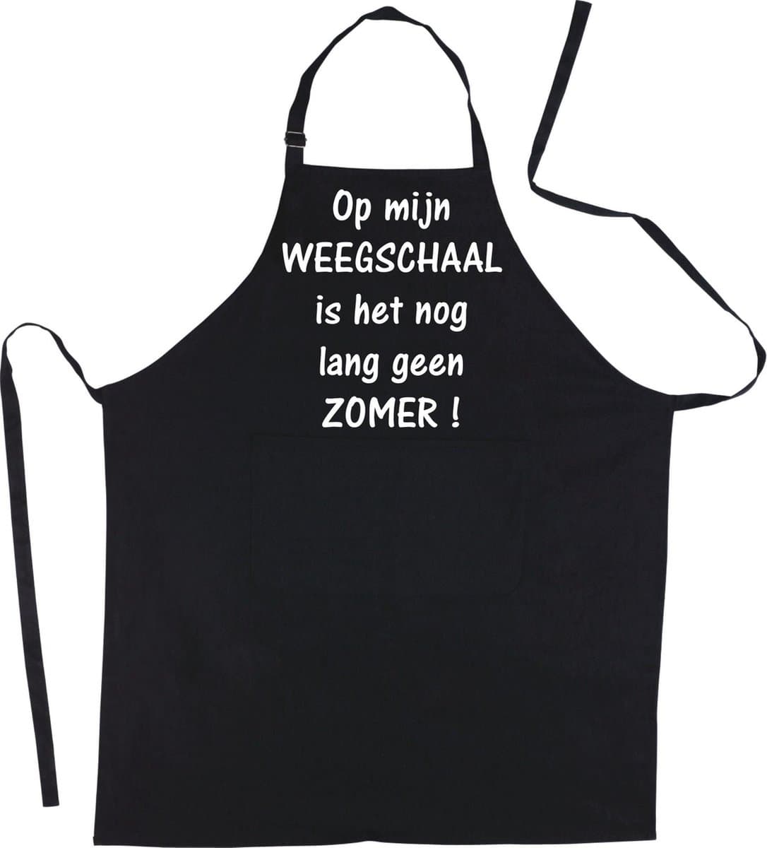 Schort - Op mijn weegschaal, geen zomer - Mooie - grappige - leuke Keukenschort - Zwart
