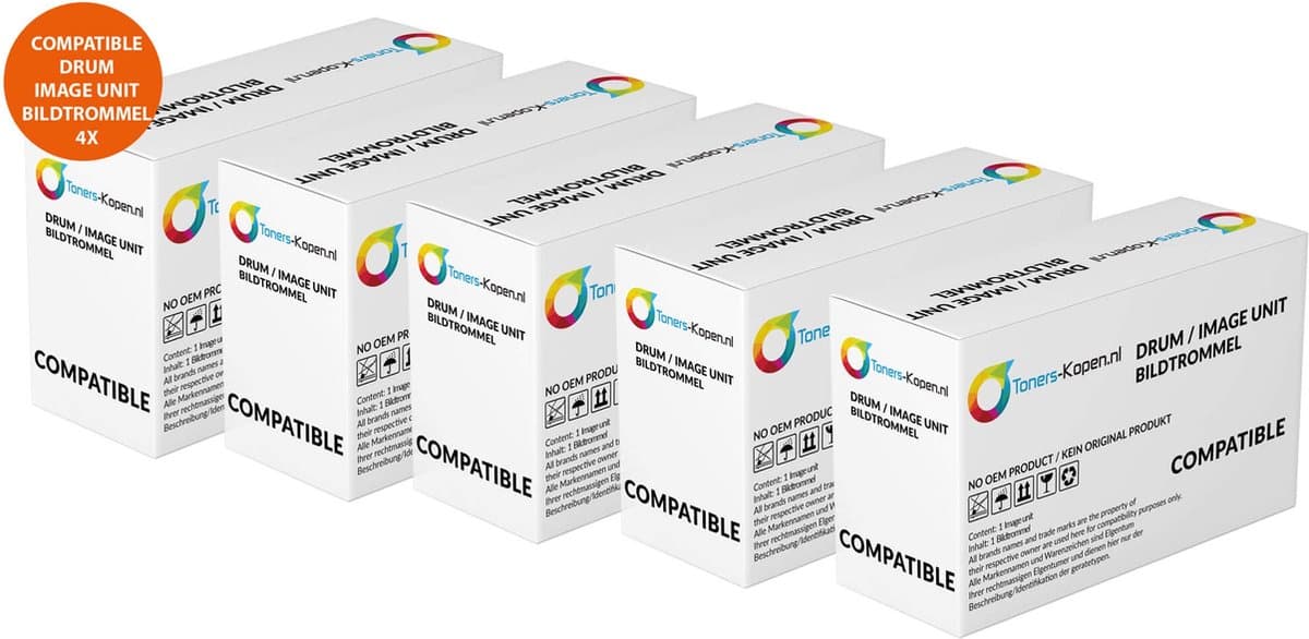 Canon 729 Drum Unit 5-Pack - 70000 Pagina's - Huismerk - CANON 729 compatible CANON 729 alternatief - CE314A 126A - Canon I-Sensys LBP-7010c LBP-7018c LBP-7000 Series - HP Color LaserJet Pro CP 1025nw M 175nw M 275nw - Niet toner - Trommelunit