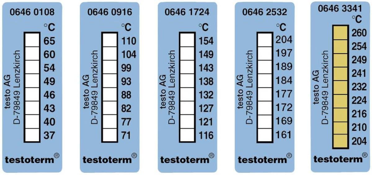 testo testoterm Temperatuurmeetstrip 71 tot 110 °C Inhoud10 stuk(s)