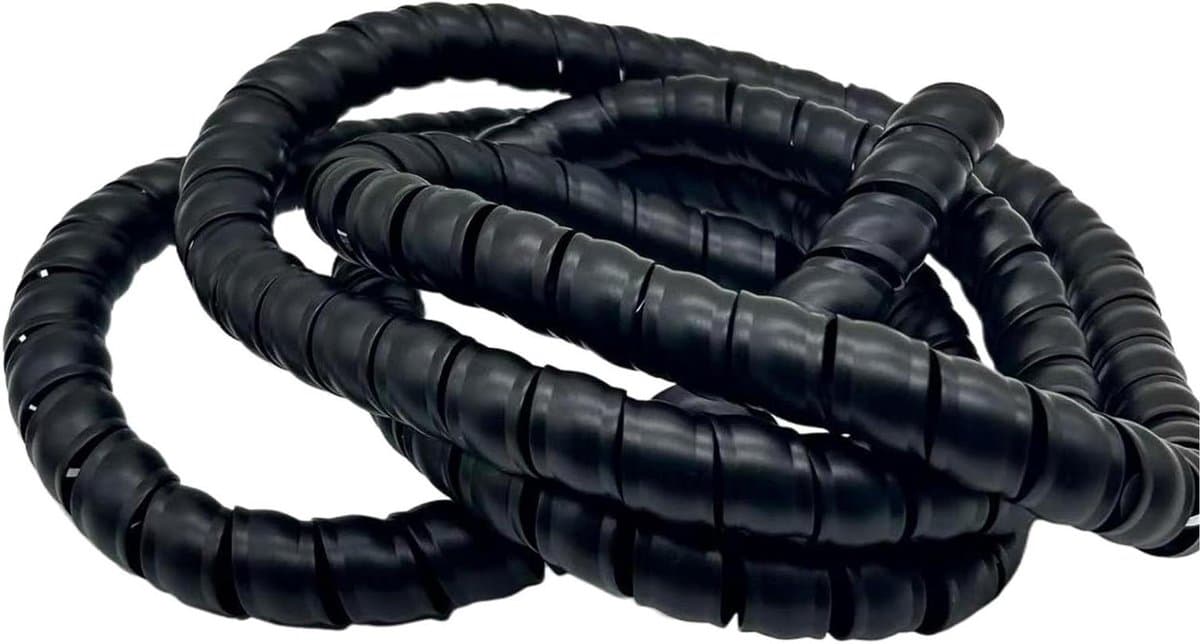 Spiraalkabelbescherming - Kabelorganizer Slang - Kabelbeheer Thuis - Flexibel Polypropyleen - 2 Meter - Zwart