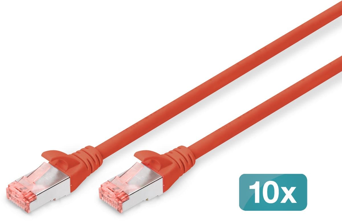 Digitus DK-1644-0025-R-10 netwerkkabel Rood 0,25 m Cat6 S/FTP (S-STP)
