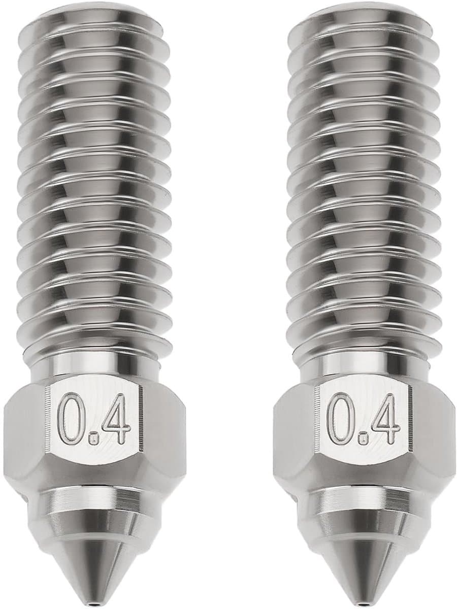 Dailygoods- 3D-printermondstuk 0,4 mm - 2 Stuks - Chroom-Zirkonium-Koper - Compatibel met Creality K1/K1 MAX - Ender 3 V3 KE/CR-10 SE/CR-M4 - Eenvoudig te installeren - Nozzle