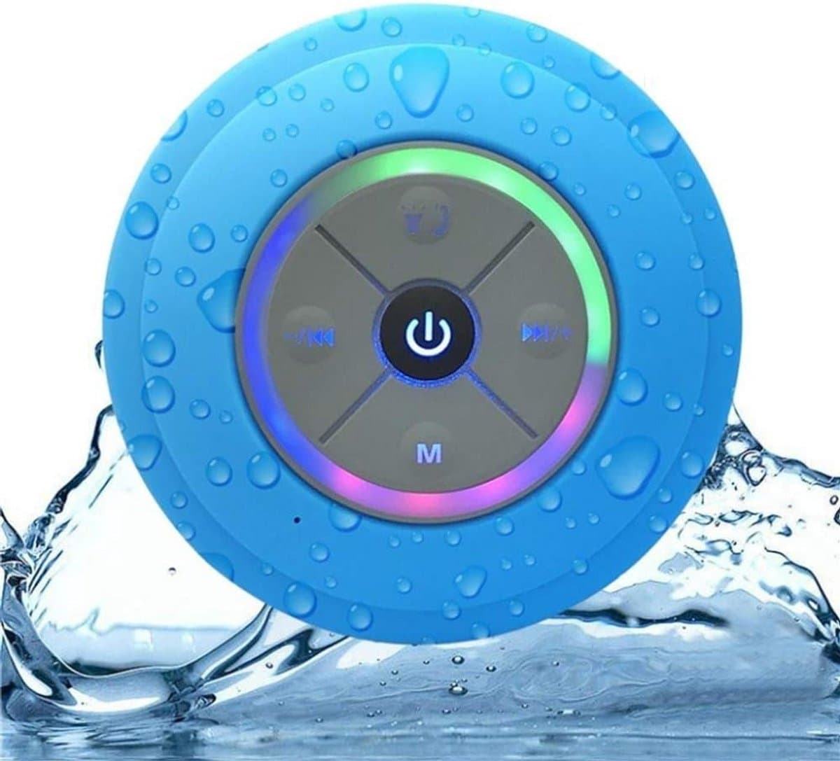 Bluetooth Douche Speaker - Waterproof Speaker - Muziek Luisteren - Met LED Licht - 5W RMS - Blauw