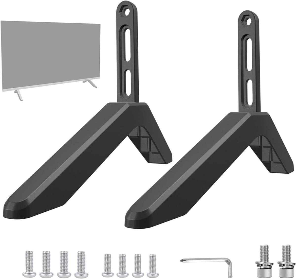 TV Voet - Reservepoot Monitor - Kijkcomfort Vergroten - Hoogte Verstelbaar - 32-65 Inch - Zwart