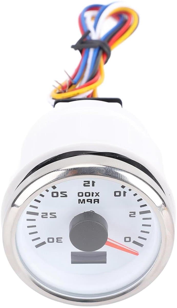 Toerenteller - Snelheidsmeter - Motor Monitoring - Zeven Kleuren - 52 Mm - Zilver