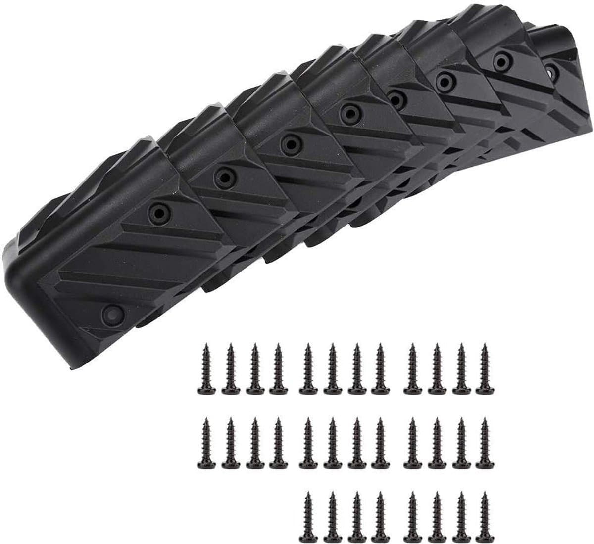 Hoekbeschermer voor luidsprekers, 80x45mm zwarte luidsprekerbehuizing hoekbescherming pakket, rechthoekige luidsprekerbeschermhoek voor professionele podiumluidsprekers, plastic, 8 stuks