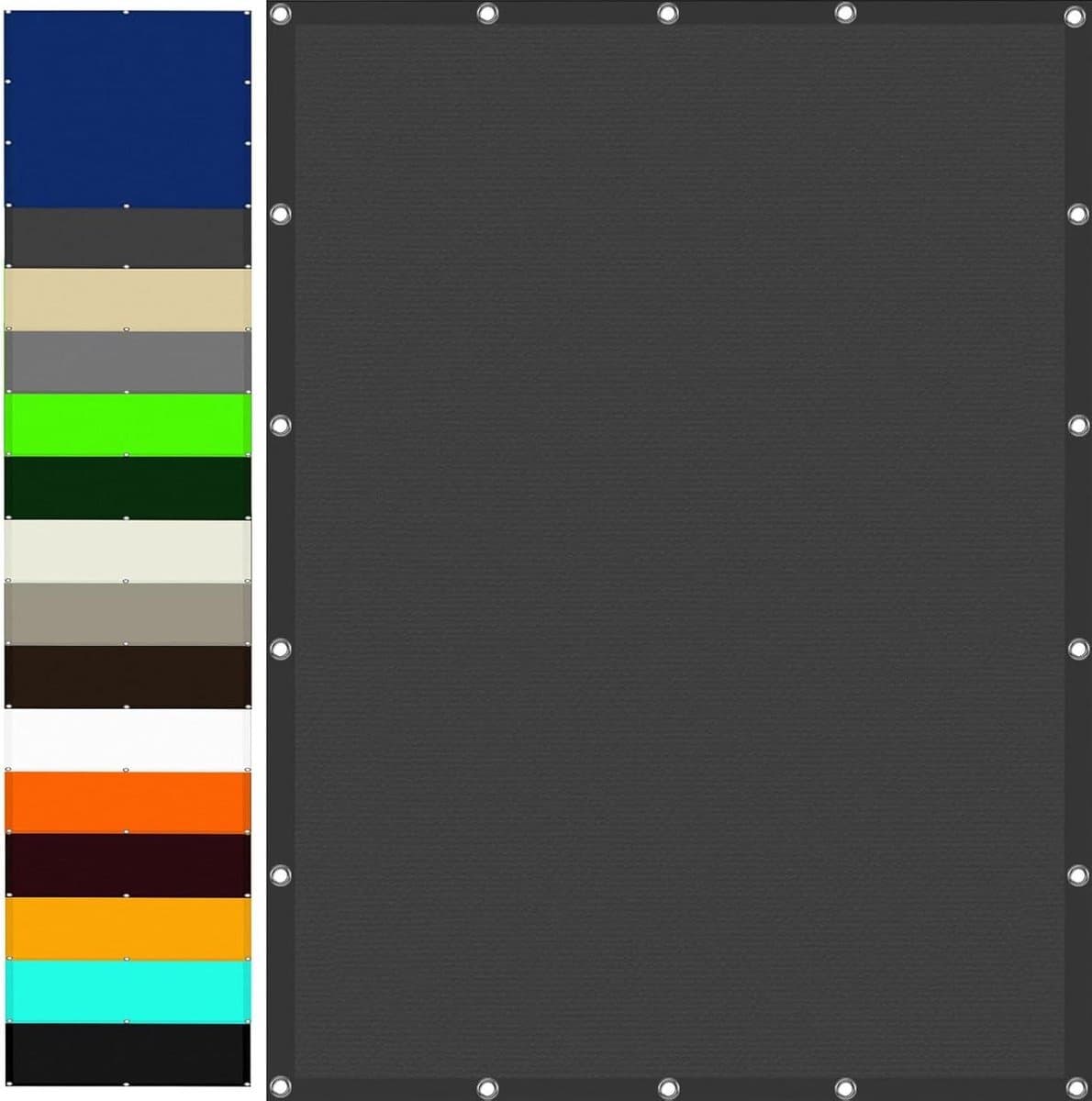 Zonnescherm Zeil - Schaduwdoek Luifel - Buitenruimte beschermen - Waterafstotend PES materiaal - 2 x 2 m - Donkergrijs